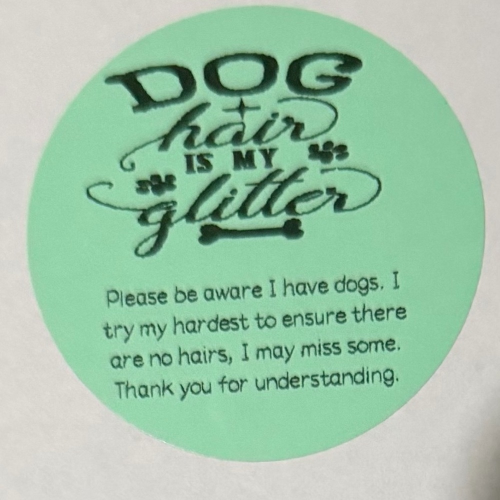 Dog Hair Warning Labels